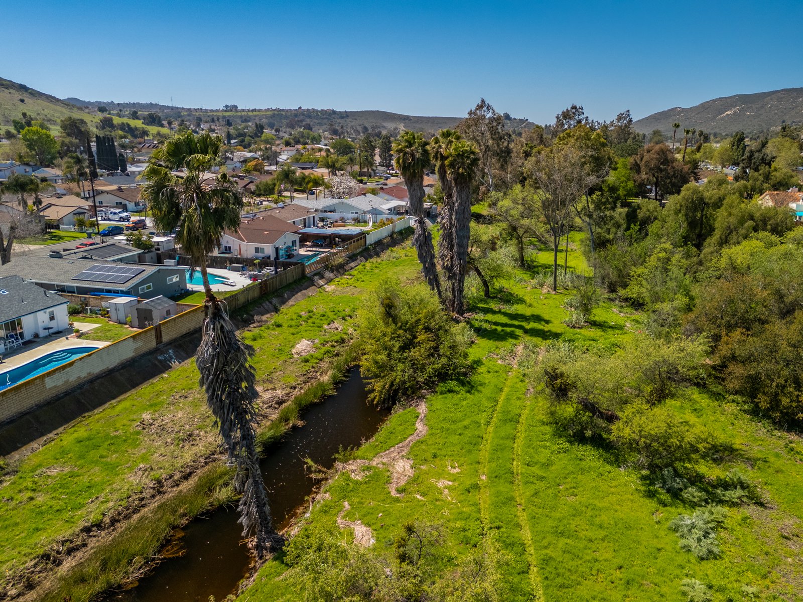 Aerial drone photo of vacant land parcel