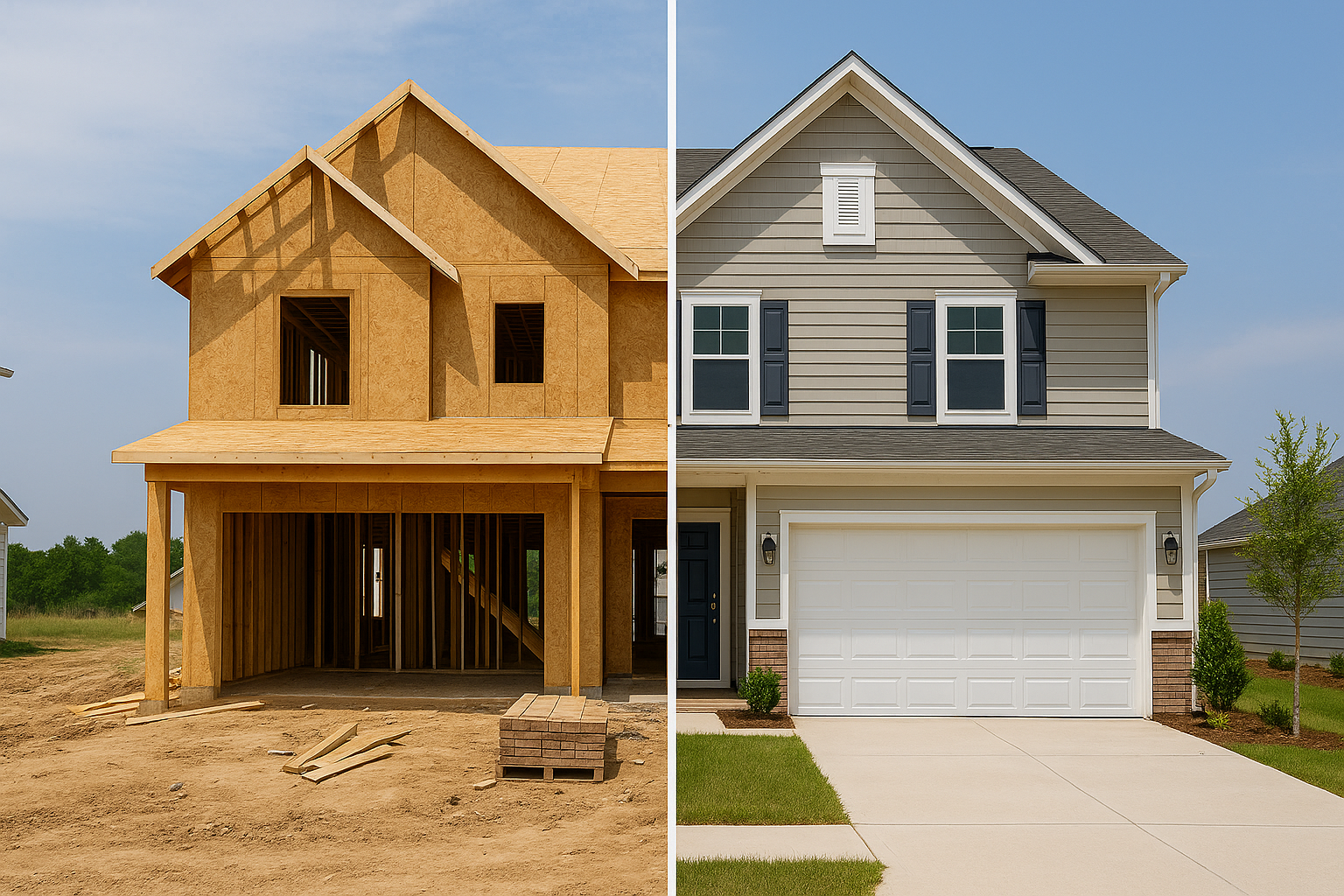 Before and after construction transformation