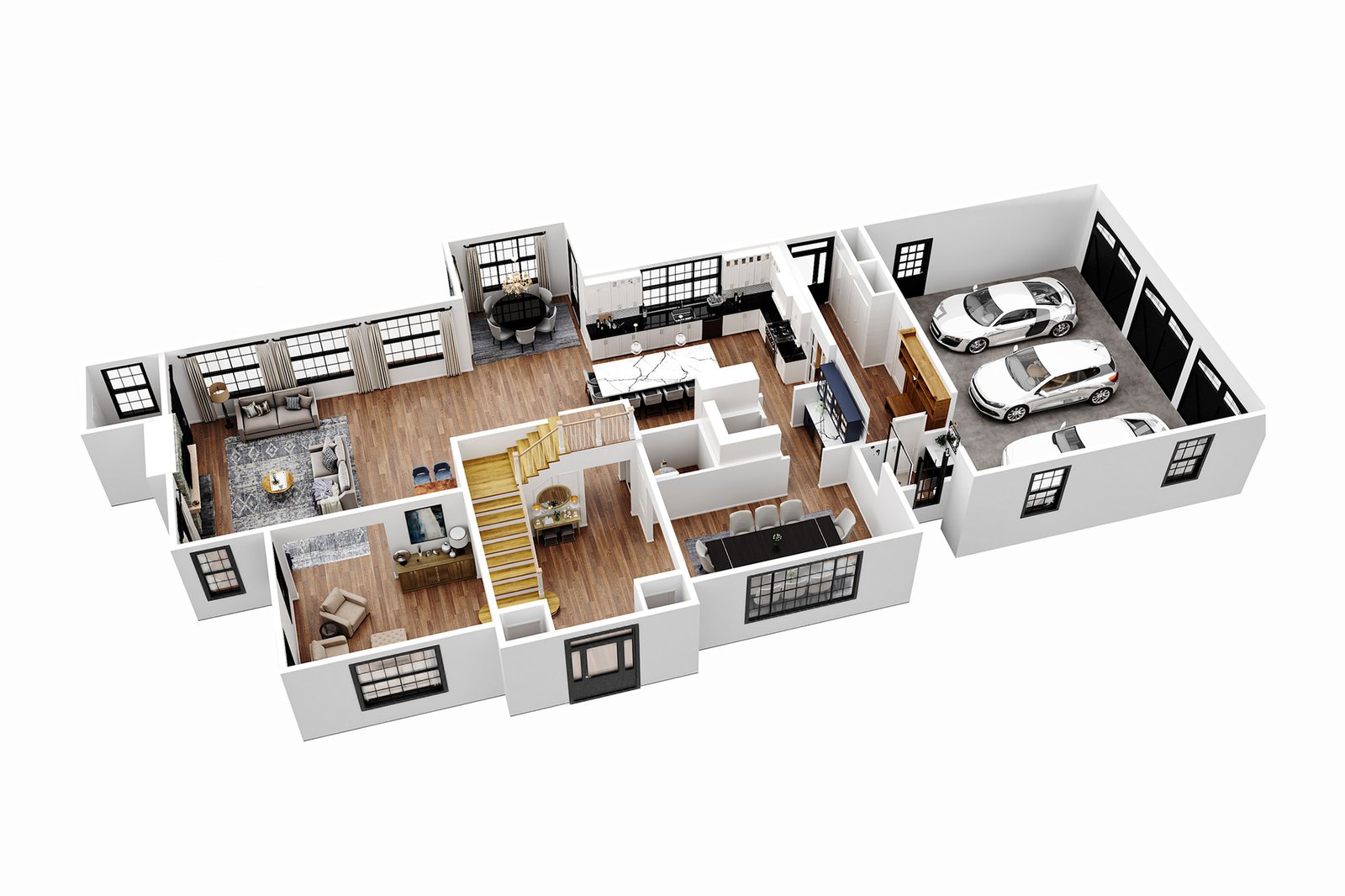 3D floor plan example