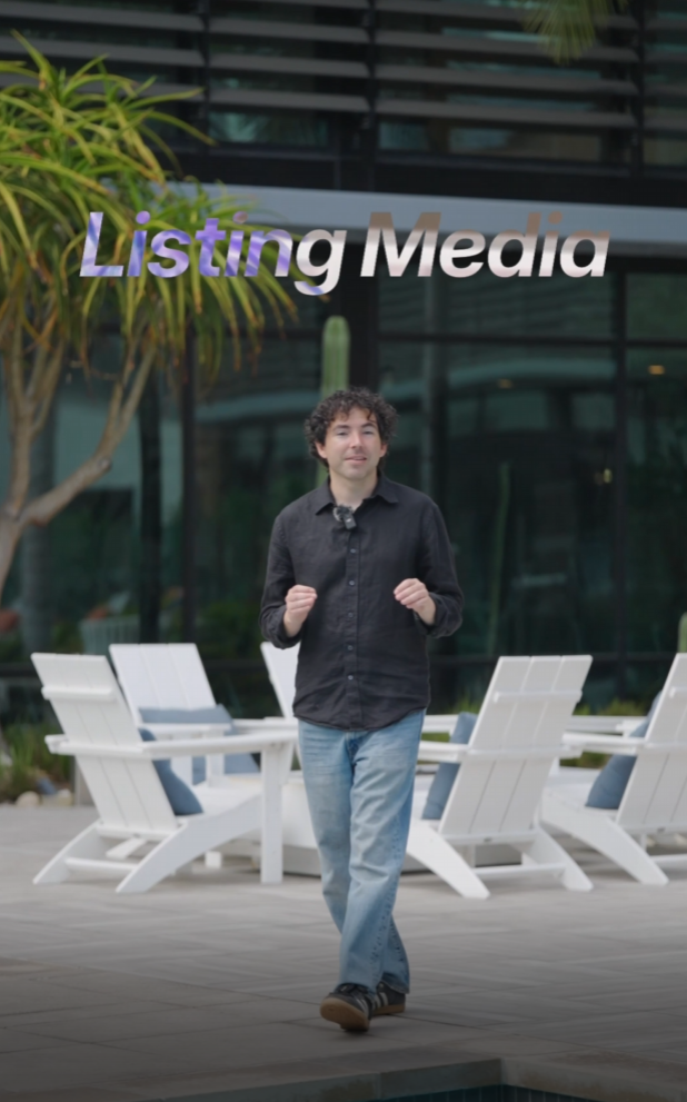 Real estate agent on camera creating branding content