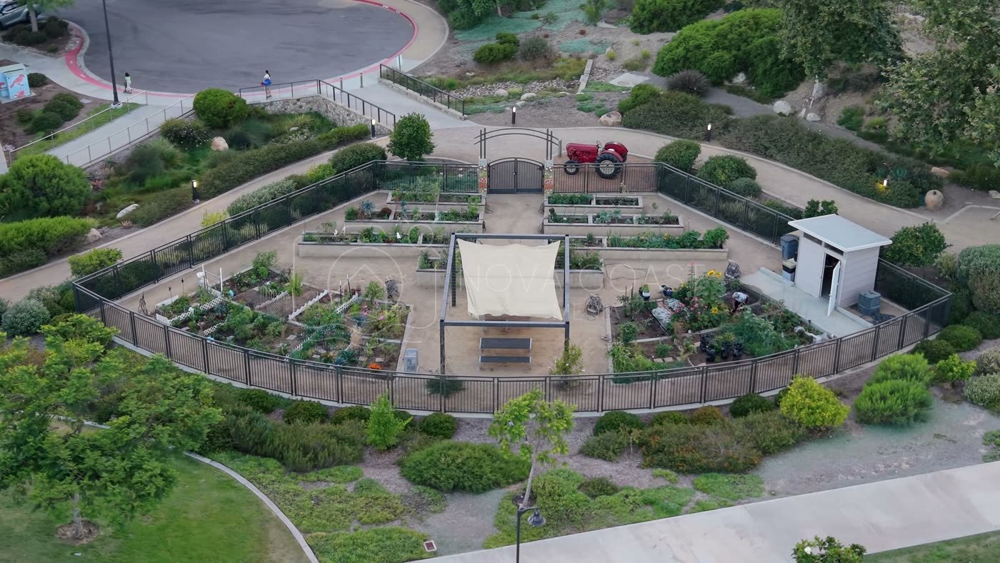 Overhead of the Civita Community Garden Plots and Shade Pavilion – Overhead Detail
