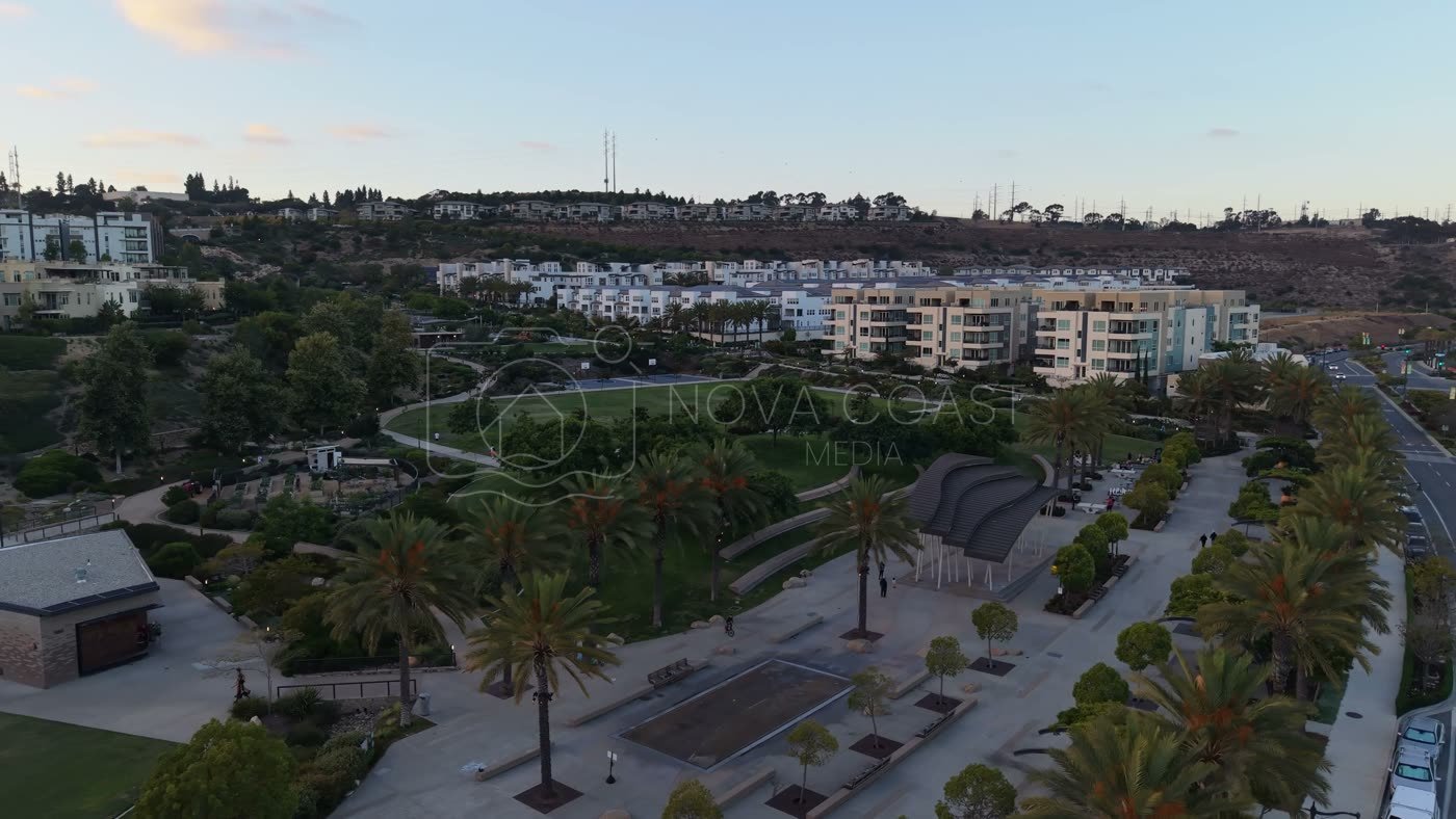 Civita Park Great Lawn and Flag Court Beside the Palm Promenade – Overhead Detail