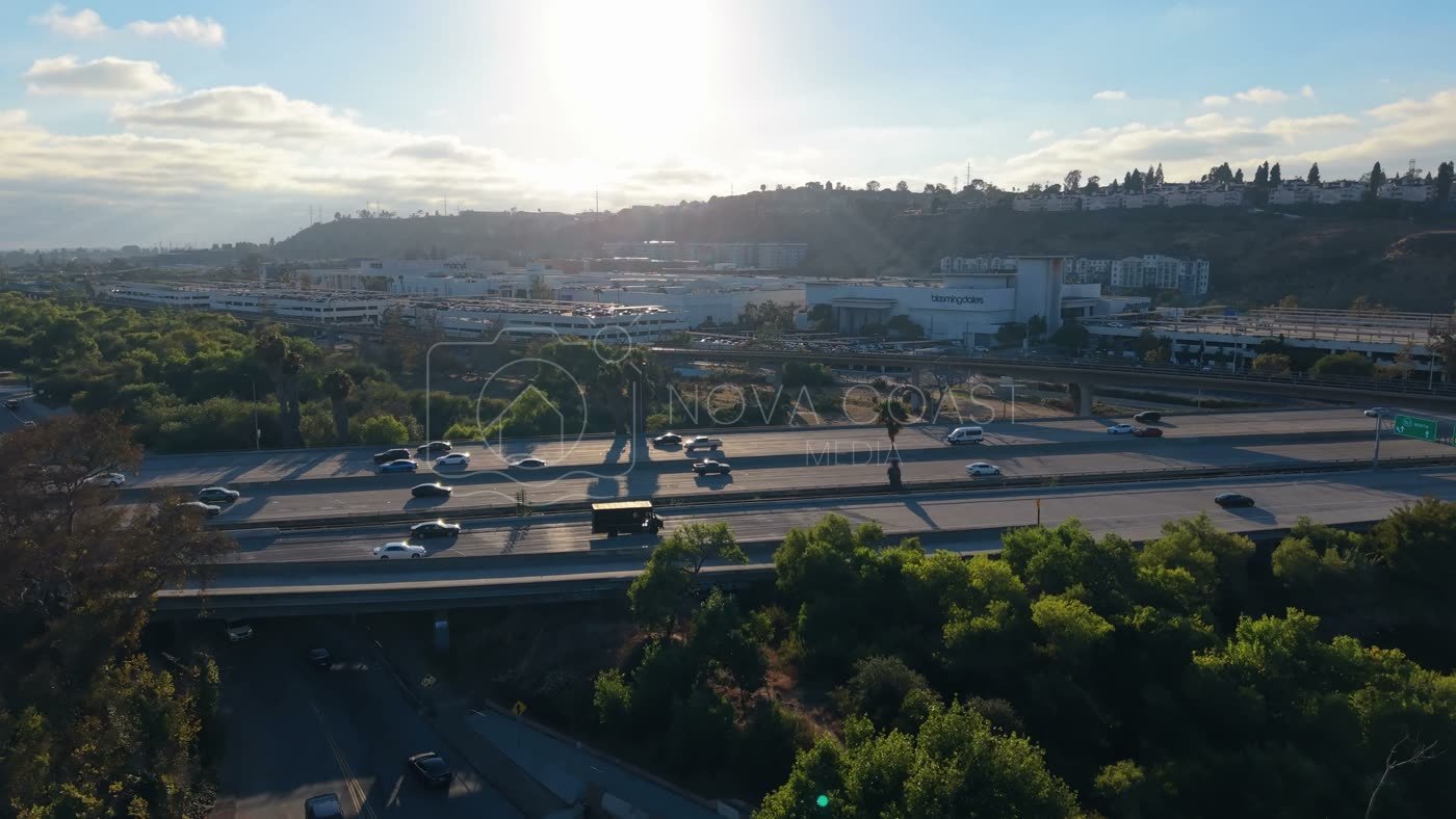 Fashion Valley Mall and the Freeway Interchange Under Morning Sun – Elevated Perspective