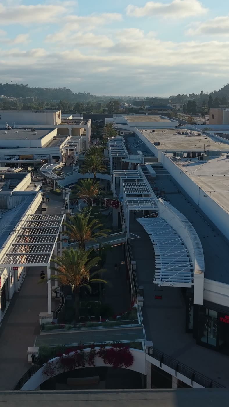Open-Air Promenade Between Macy’s and Neiman Marcus at Fashion Valley – Aerial View (Vertical)