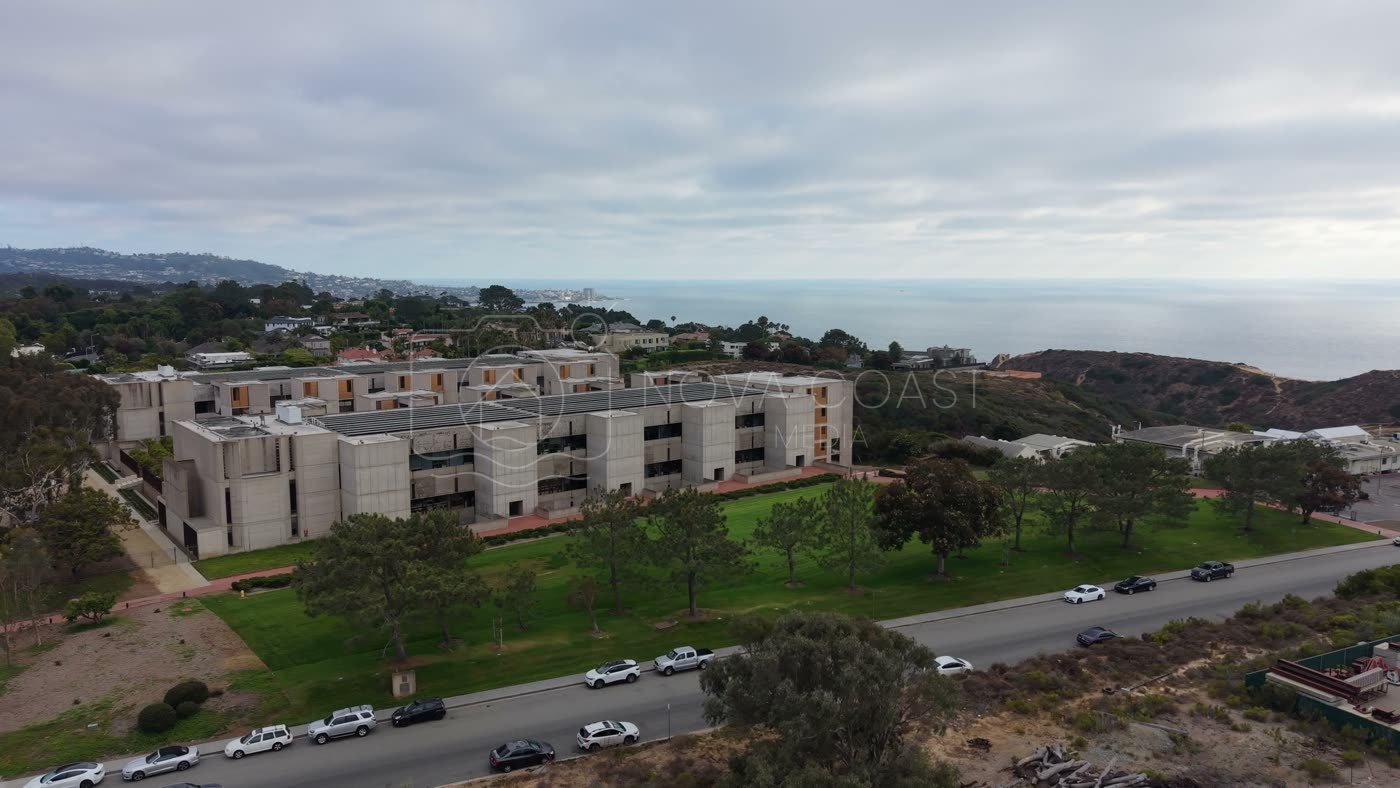 Salk Institute Brutalist Laboratories Overlooking the La Jolla Coast – Aerial View