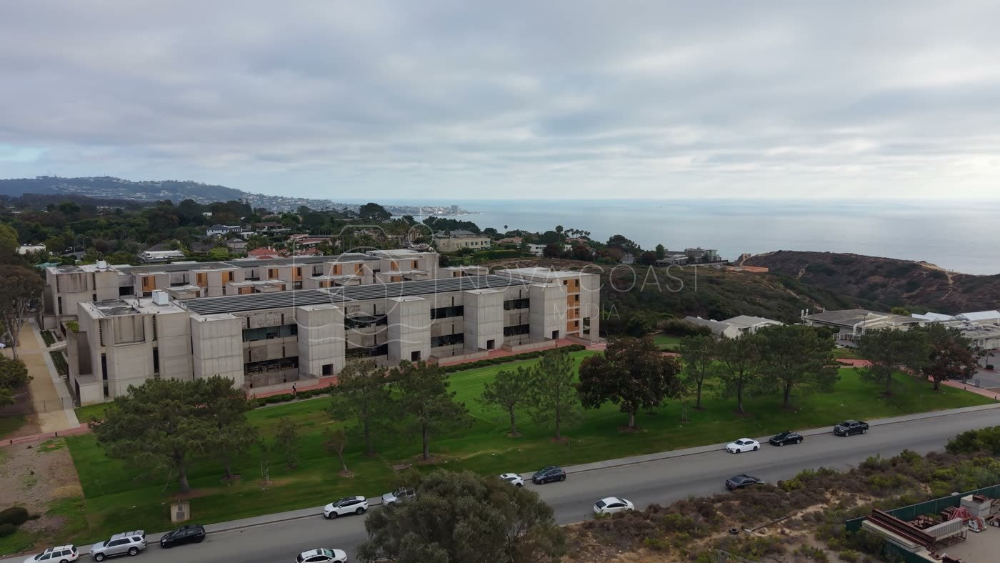 Salk Institute Brutalist Laboratories Overlooking the La Jolla Coast – Elevated Perspective