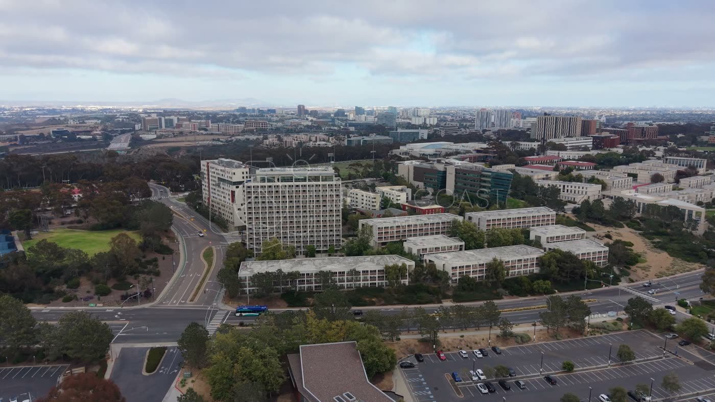 UC San Diego Campus and Residential Towers Beside the Salk Institute – Aerial View