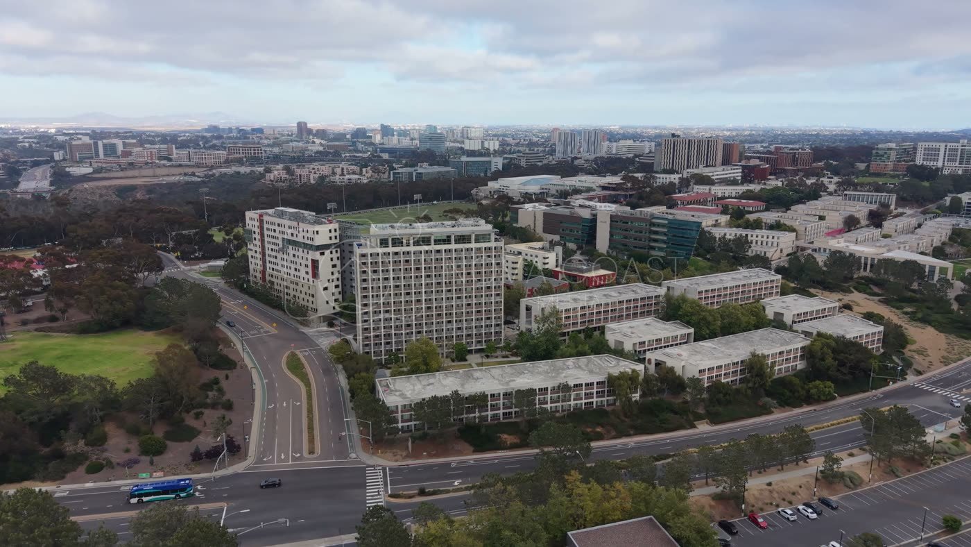 UC San Diego Campus and Residential Towers Beside the Salk Institute – Overhead Detail