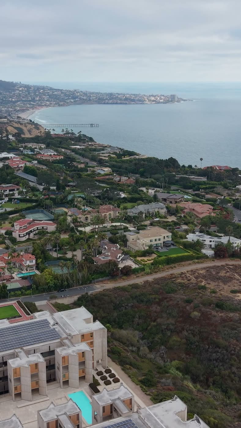 Salk Institute and La Jolla Farms Estates Along the Pacific Bluffs – Aerial View (Vertical)