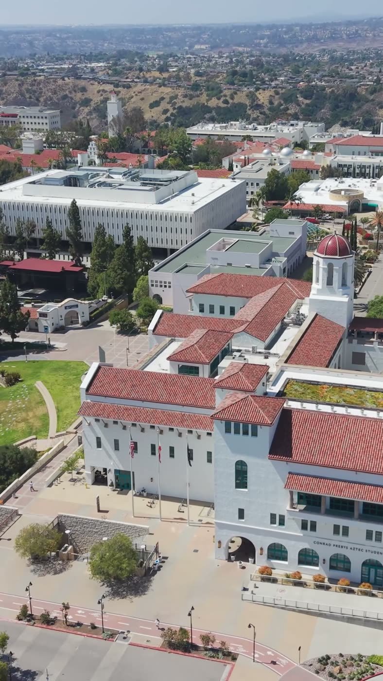 San Diego State University Aerial Drone Photo 80 (Vertical)