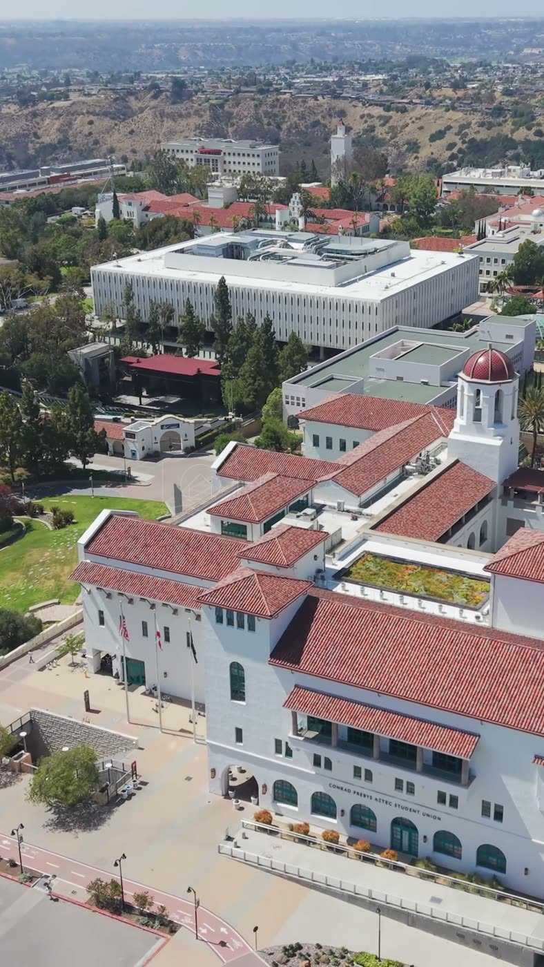 San Diego State University Aerial Drone Photo 81 (Vertical)