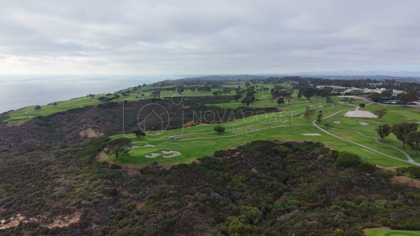 Sweeping View of Torrey Pines Golf Course and the Coastal Canyons – Aerial View