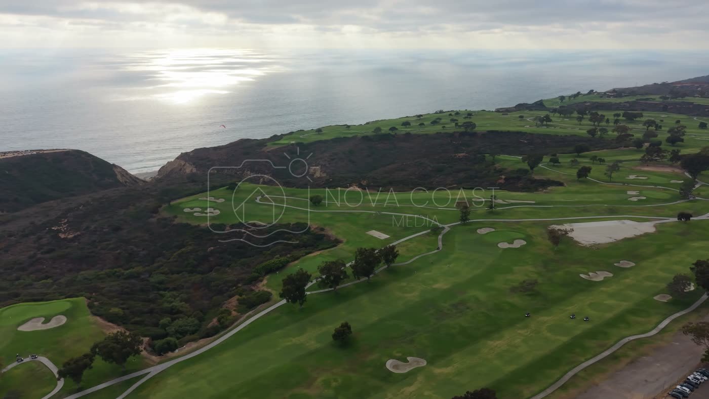Clifftop Fairways of Torrey Pines Overlooking the Sunlit Pacific – Elevated Perspective