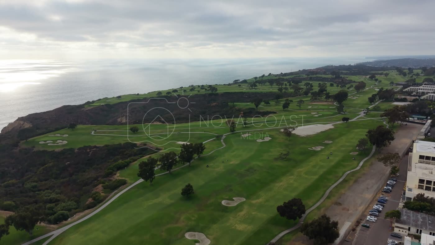 Oceanfront Holes at Torrey Pines Along the Bluff’s Edge – Elevated Perspective