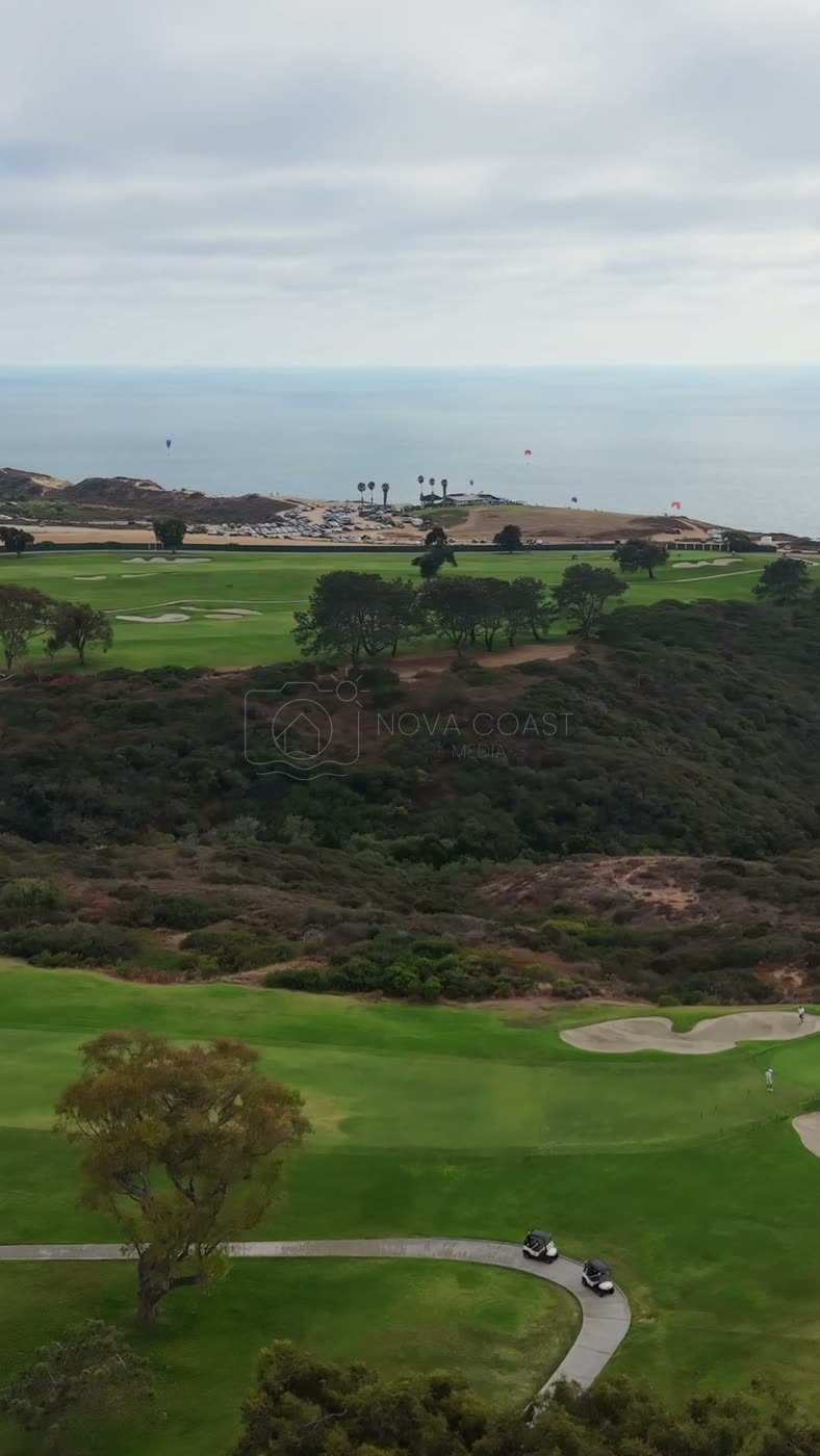 Torrey Pines Course and the Coastal Headland Under Soft Overcast – High-Angle Panorama (Vertical)