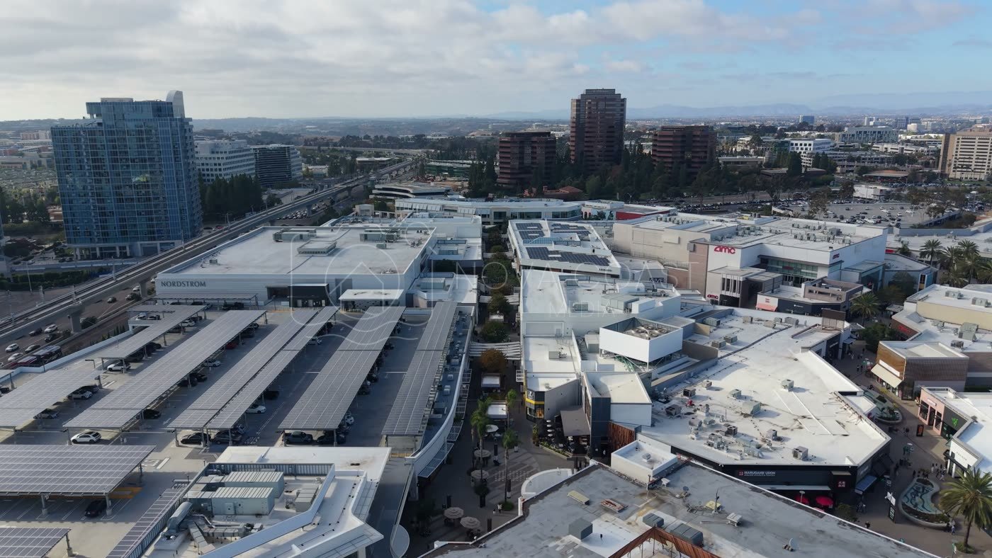 Westfield UTC Mall Complex and Solar Parking Decks from the Air – Overhead Detail