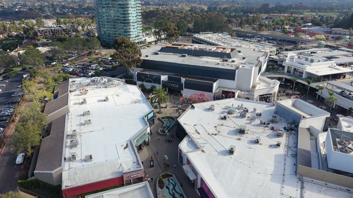 Rooftops of Westfield UTC Mall Beside the University City Towers – Wide Establishing Frame