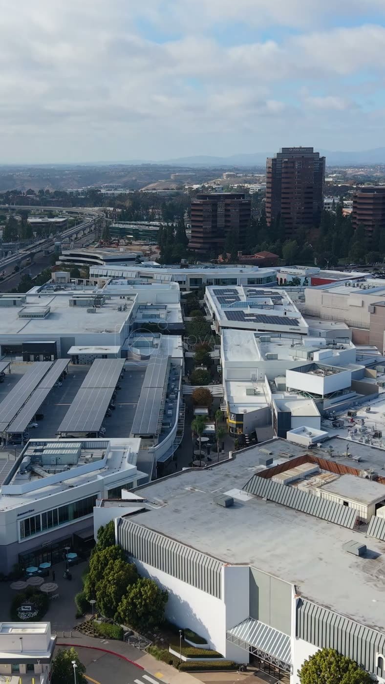 Westfield UTC Mall Complex and Solar Parking Decks from the Air – Aerial View (Vertical)