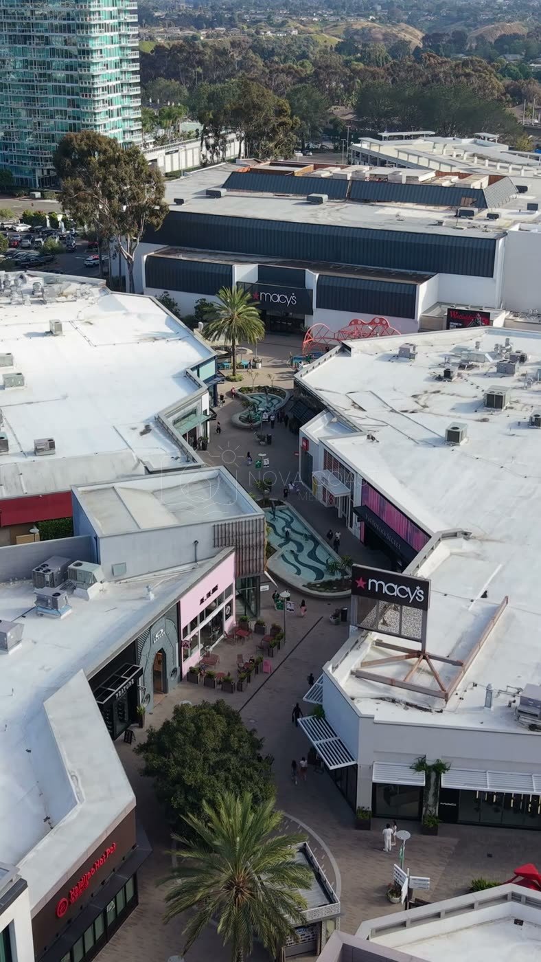 Rooftops of Westfield UTC Mall Beside the University City Towers – Aerial View (Vertical)