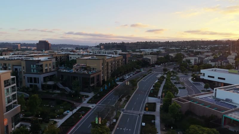 Civita Modern Mixed-Use District Along the Boulevard at Golden Hour