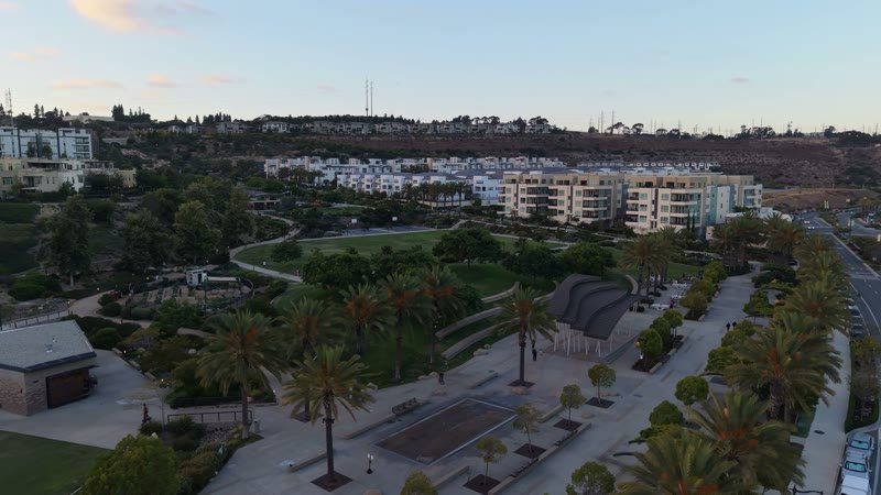 Civita Park Great Lawn and Flag Court Beside the Palm Promenade – Overhead Detail