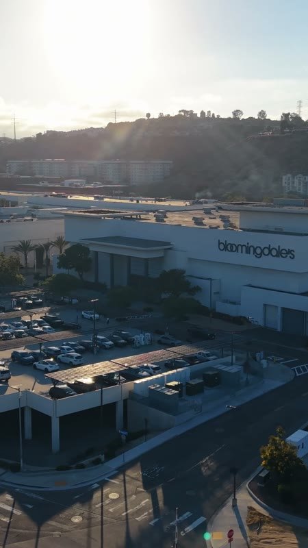 Aerial Approach to Bloomingdale’s at Fashion Valley Mall – Elevated Perspective (Vertical)
