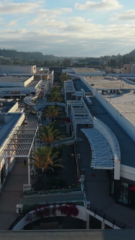 Open-Air Promenade Between Macy’s and Neiman Marcus at Fashion Valley – Aerial View (Vertical)