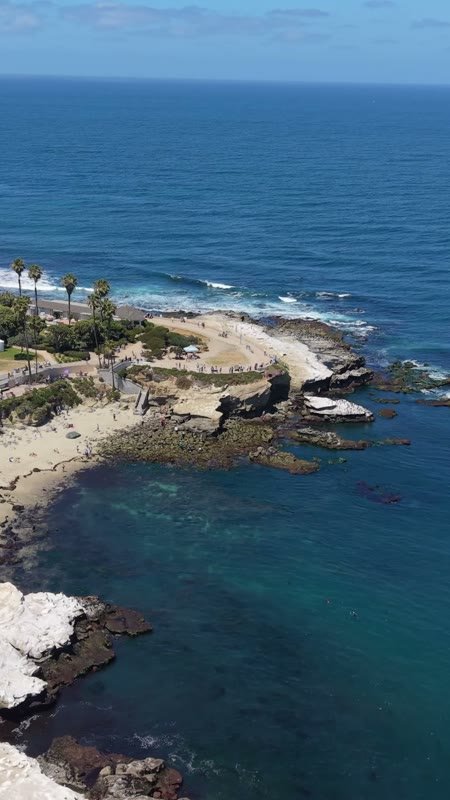 La Jolla Cove Aerial Drone View 8 (Vertical)