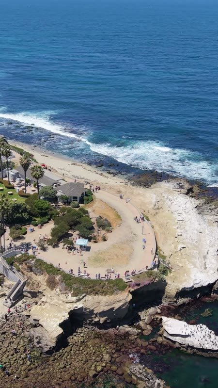 La Jolla Cove Aerial Drone View 9 (Vertical)