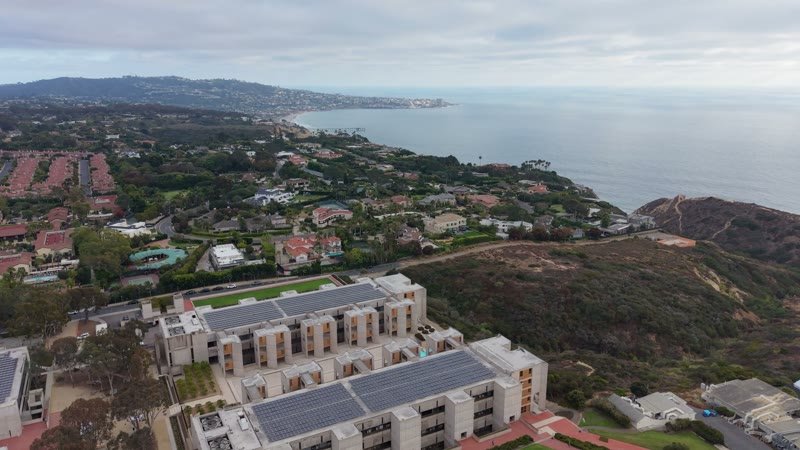 Salk Institute and La Jolla Farms Estates Along the Pacific Bluffs – Wide Establishing Frame