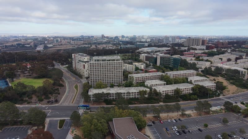 UC San Diego Campus and Residential Towers Beside the Salk Institute – Elevated Perspective