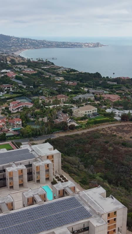 Salk Institute’s Twin Concrete Wings Above the La Jolla Bluffs – Overhead Detail (Vertical)