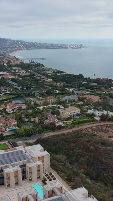 Salk Institute and La Jolla Farms Estates Along the Pacific Bluffs – Aerial View (Vertical)