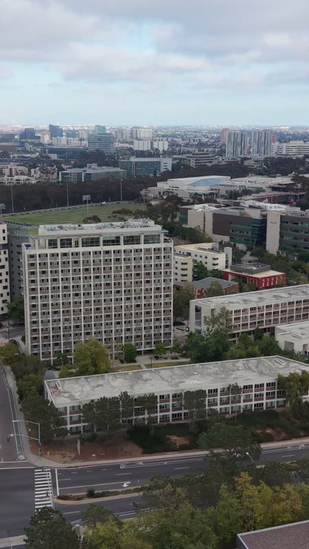 UC San Diego Campus and Residential Towers Beside the Salk Institute – Overhead Detail (Vertical)