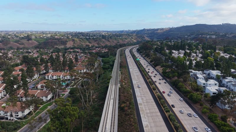 Interstate 5 and the Trolley Line Winding Through University City