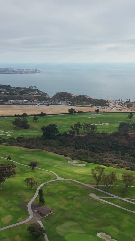 Torrey Pines Golf Course Fairways Above the La Jolla Coastline (Vertical)