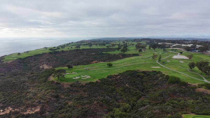 Sweeping View of Torrey Pines Golf Course and the Coastal Canyons – Aerial View