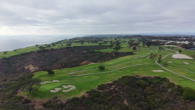 Sweeping View of Torrey Pines Golf Course and the Coastal Canyons – Overhead Detail