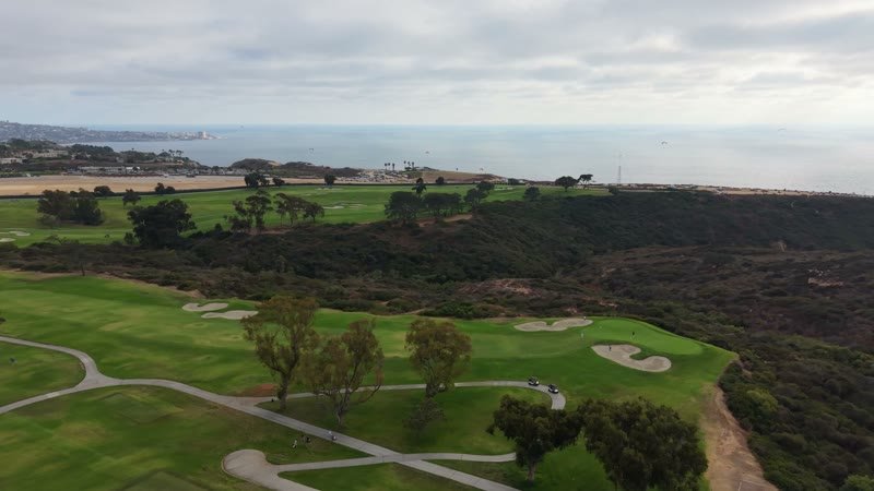 Torrey Pines Course and the Coastal Headland Under Soft Overcast - Golden Hour Frame