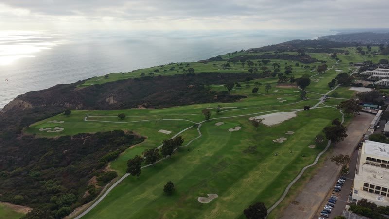 Oceanfront Holes at Torrey Pines Along the Bluff's Edge - Overhead Detail