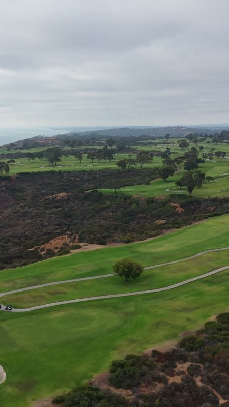 Sweeping View of Torrey Pines Golf Course and the Coastal Canyons – Golden Hour Frame (Vertical)
