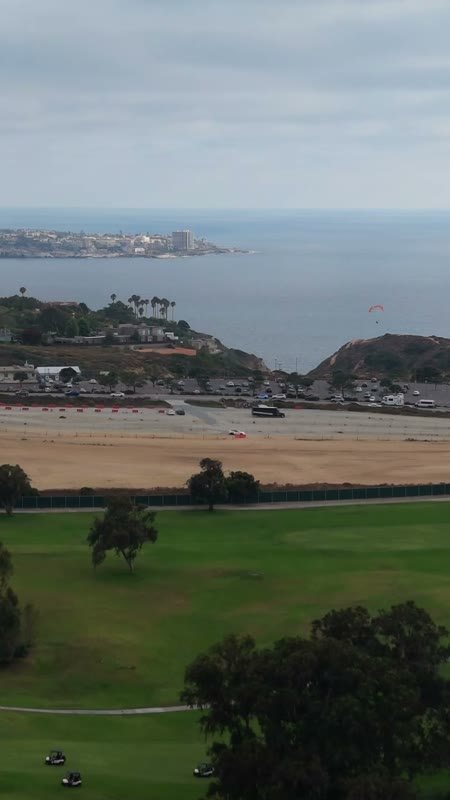 Torrey Pines Greens Above the Gliderport and La Jolla Cove – Aerial View (Vertical)