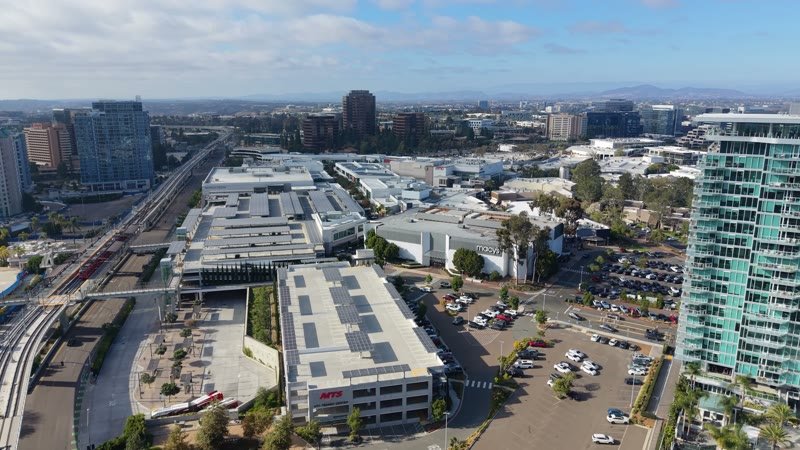University City Transit Hub and Mall Beneath the Office Skyline