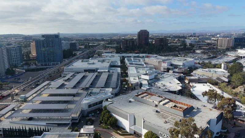 Westfield UTC Mall Complex and Solar Parking Decks from the Air – Aerial View