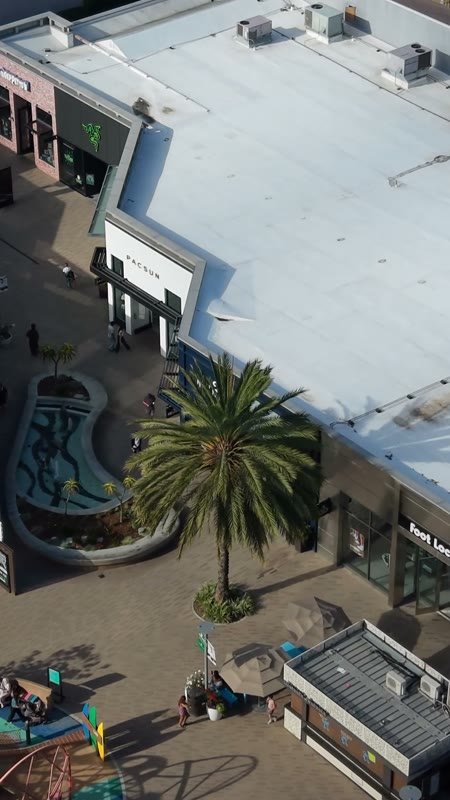Shopping Promenade and Play Sculpture at Westfield UTC – Cinematic Drone Angle (Vertical)