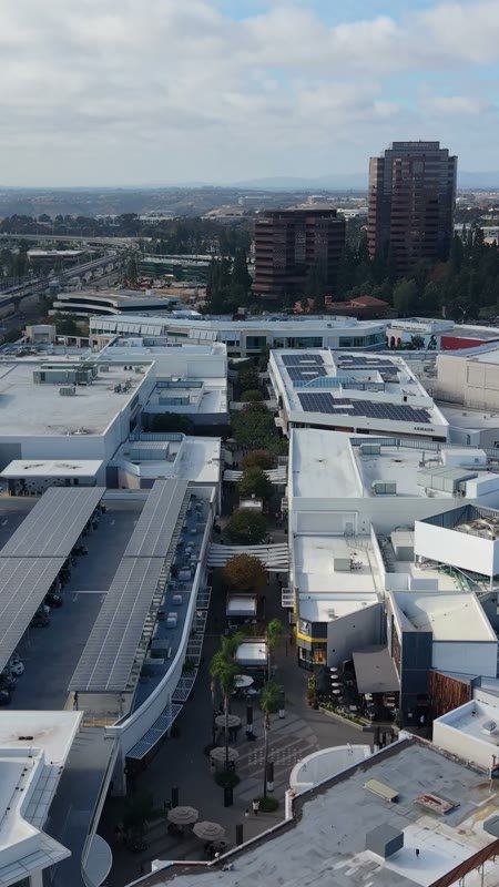 Westfield UTC Mall Complex and Solar Parking Decks from the Air – Overhead Detail (Vertical)